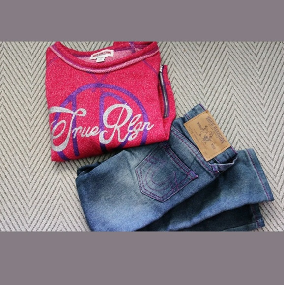 True Religion Fuschia 2 piece outfit - Picture 2 of 5